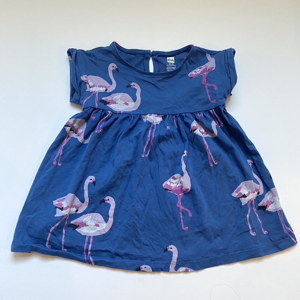 Tea Collection Blue Flamingo Dress